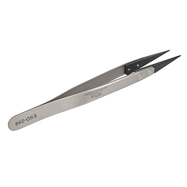 Vetus ESD 259 Handle Stainless Tweezers with 8pcs Exchengeable Tips
