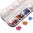 2mm Acrylic Rhinestone 12 Grid Case Nail Art Tips Decoration