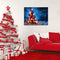 40 x 30cm Operated LED Christmas Snowy Tree Xmas Canvas Print Wall Art