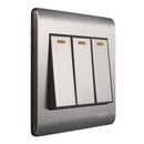 250V 1AA 3 Gang 2 Ways Wall Switch Wall Socket With Screws