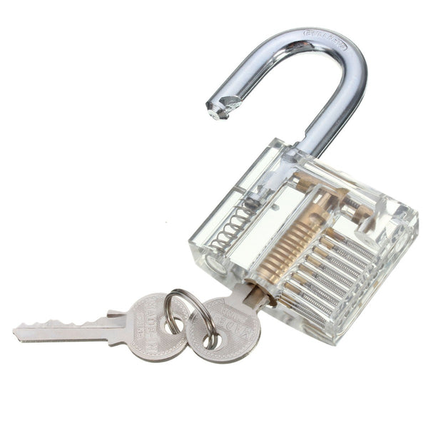 Transparent Cutaway Inside View Of Practice Padlock Lock Locksmith Trainer Skill Pick with Two Keys