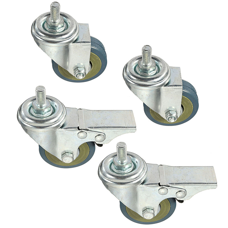 4pcs Heavy Duty  Rubber Swivel Castor Wheels Trolley Furniture Caster