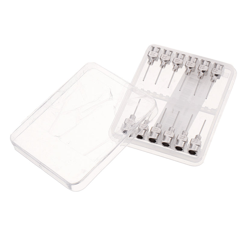 12Pcs/Set 1/2'' Stainless Steel Blunt Tip Dispensing Needle Luer Lock for Syringe Refilling and Measuring Liquid Industrial Glue Applicator