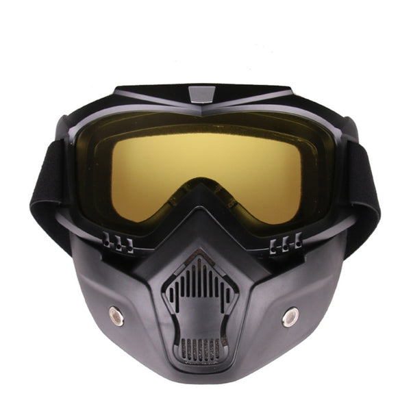 Windproof Goggles skiing Motorcycle Riding glasses+Breathable Face Mask
