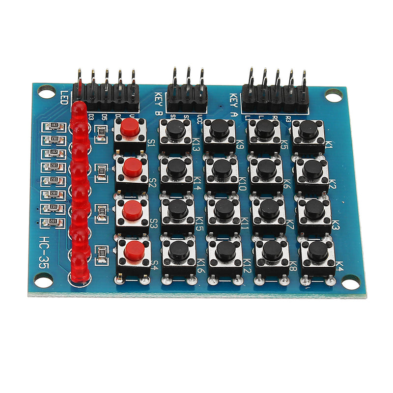 8 LED 4x4 Push Button Switch 16 Keys Matrix Independent Keyboard Module For AVR ARM STM32