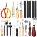 20Pcs Leather Carving Craft Punch Tool Stitching Carving Working Sewing Saddle DIY Kits