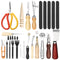 20Pcs Leather Carving Craft Punch Tool Stitching Carving Working Sewing Saddle DIY Kits