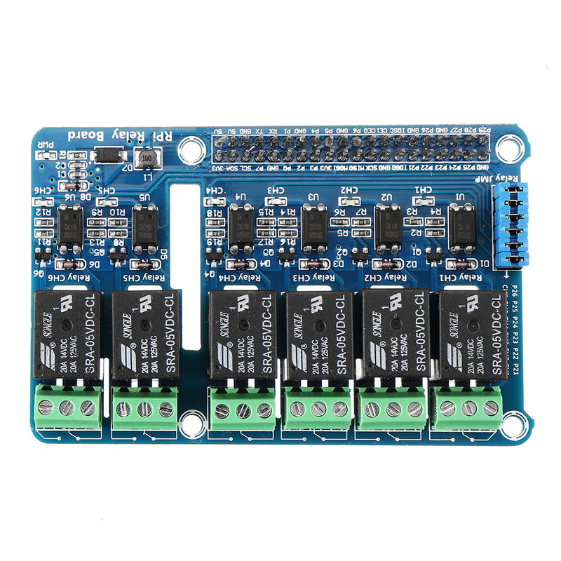 6CH 6-way Relay Expansion Board Hat Support For Raspberry Pi A+/B+/2B/3B
