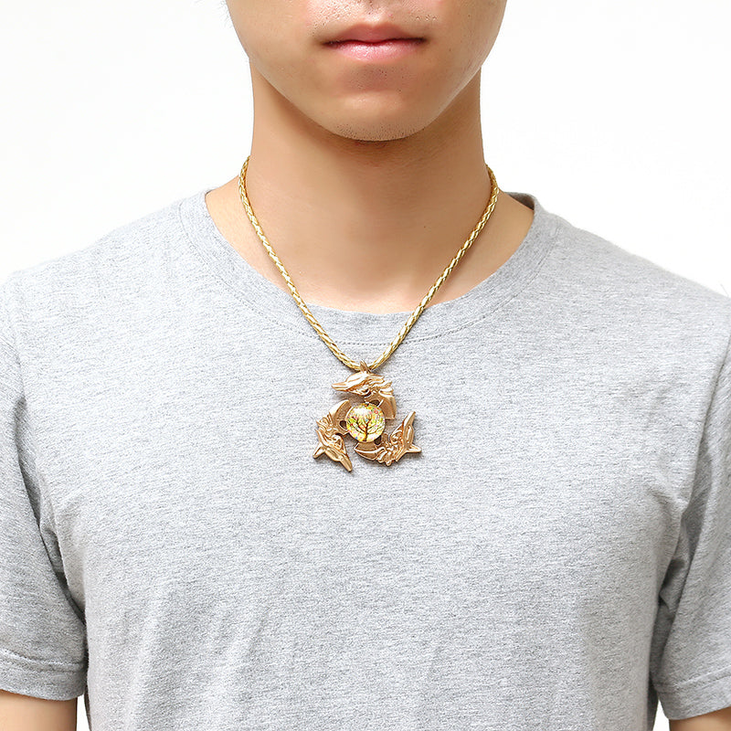 Unisex Fidget Spinner Dragon Necklace Pendant Necklace for Men Women