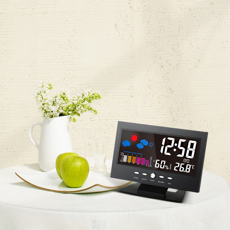 Loskii DC 000 Digital Thermometer Hygrometer Weather Station Alarm Clock Colorful LCD Calendar