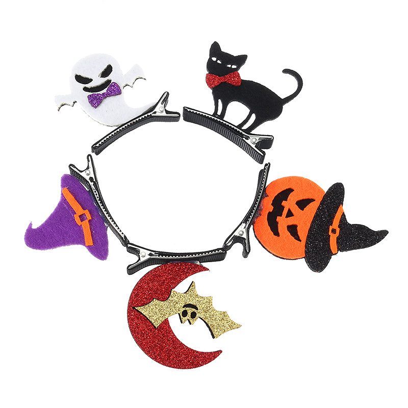 Halloween Party Hairpin Bats Pumpkin Skull Headdress Hair Accessories Holiday Gift for Kid