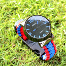 IPRee 5 In 1 EDC Survival Compasss Bracelet Watch Camp Emergency Nylon Paracord Wristband