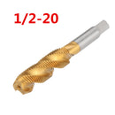 Drillpro 1/2-3/4 Imperial Spiral Flute Hand Tap HSS Titanium Coated Machine Screw Plug Tap Drill