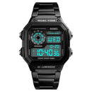 SKMEI 1335 Digital Watch Men Chronograph Alarm Watch Fashion Style Stainless Steel Sport Watch