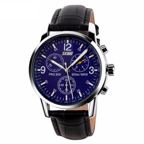 SKMEI 9070 Fashion Men Quartz Watch Casual Steel Business Wristwatch
