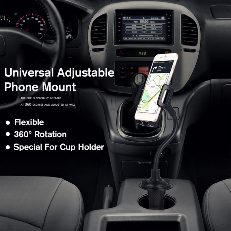 Universal 360 Adjustable Car Mount Gooseneck Cup Car Phone Holder Cradle For Cell Phone