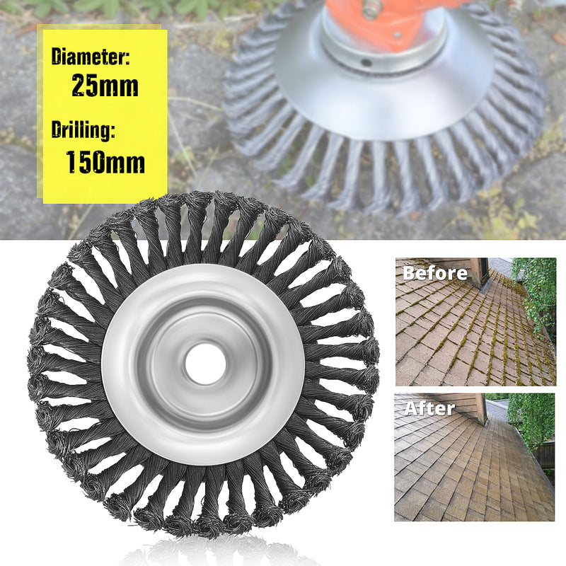 150/200mm Weed Brush Steel Wire Wheel Grout For Brushes Cutter Replacement Weed Eater Trimmer Head