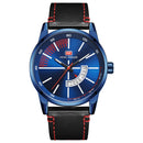 MINI FOCUS MF0132G Leather Strap Waterproof Military Men Watch Quartz Watch