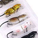 HENGJIA J103 5PSC Mouse Fishing Lure Set Rotating Tail Popper Topwater Swim Crankbait Artificial Hard Bait