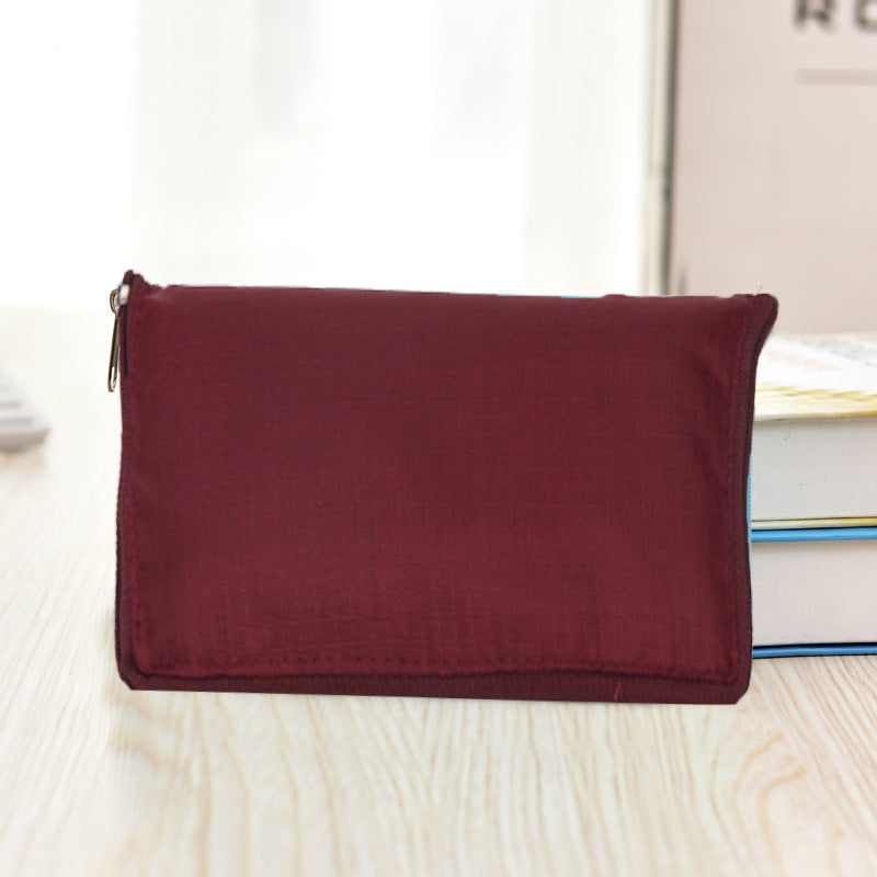 Solid Polyester Waterproof Shopping Bag Reusable Foldable Tote Shoulder Bag