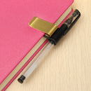 Stainless Steel Leather Notebook Clip Metal Pen Holder Paper Folder