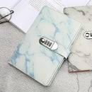 A5 Notebook Paper Vintage Leather Marbling Diary Journal with Combination Password Lock Code Notebook