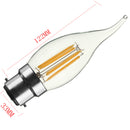 B22 C35 4W COB White/Warm White  Filament Bulb Edison Retro Glass Lamp Non-Dimmable AC 220V