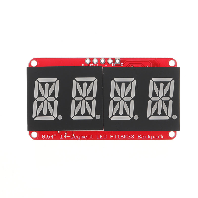 5pcs 4-bit Pozidriv 0.54 Inch 14-segment LED Digital Tube Module Red I2C Control 2-line Control LED Display Screen Module