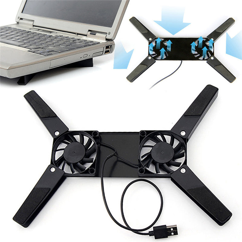 Laptop Cooling Stander Desk Support Dual Cooling Fan Notebook Computer Stand Foldable USB Suit for 7 inch/15inch Laptop