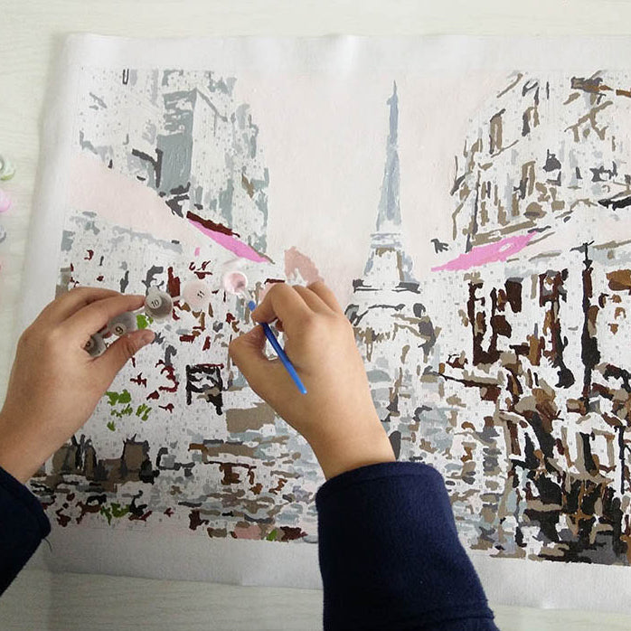 RUOPOTY Paris Street DIY Painting By Numbers Handpainted Canvas Painting Home Wall Art Picture