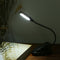 Battery Powered Flexible 1W 5 LED Clip Night Light 3 Brightness Modes Table Lamp for Reading Book