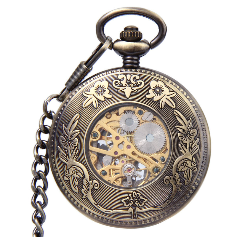 JIJIA JX024 Dragon And Phoenix with Beads Mechanical Watch Pocket Watch