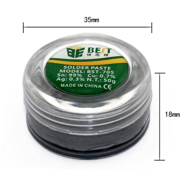 BEST BST-705 Solder Paste 50g Strong Adhesive Lead Free Silver With Silver Tin Soldering Flux