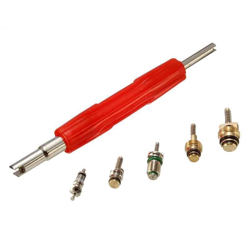 50Pcs A/C Automotive Car Maintenance Air Conditioning Valve Core + Remover Tools Kit
