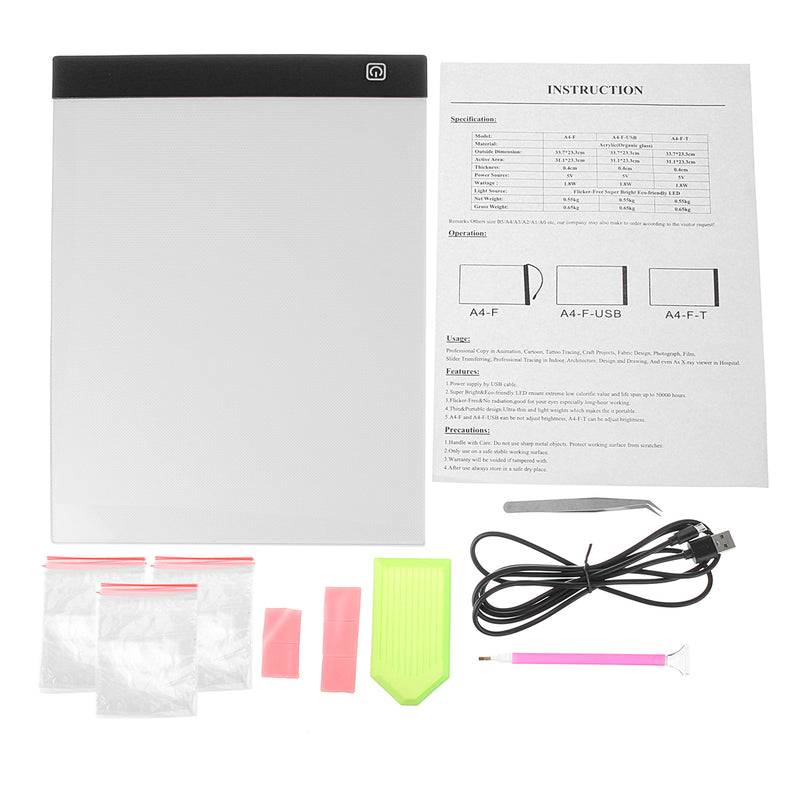 9Pcs A4 LED Light Pad Light Board Stand Holder Diamond Paintings Tool