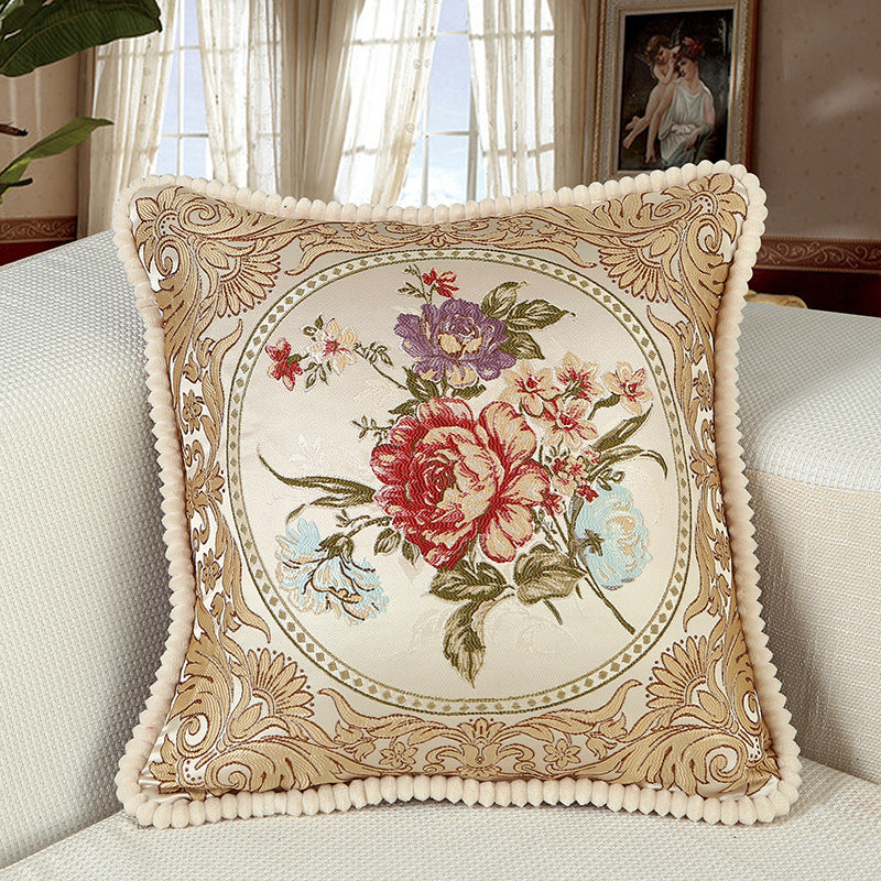 European Classical Style Embroidery Floral Cushion Cover Home Sofa Art Decor Seat Cushion Cover Pillow Case