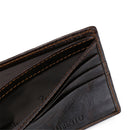 RFID Blocking Men's Purse Genuine Leather Bifold Anti Theft Credit Card Wallet