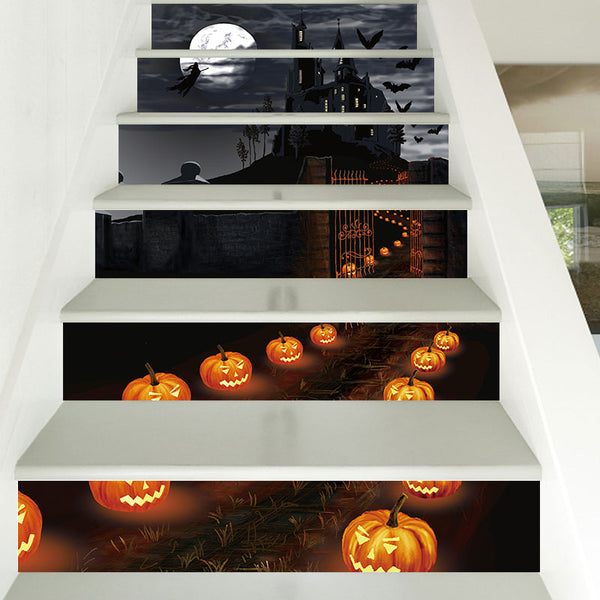 Miico LT002 Halloween Stair Sticker Cartoon Sticker Creative Stair Wall Sticker Room Decoraiotn