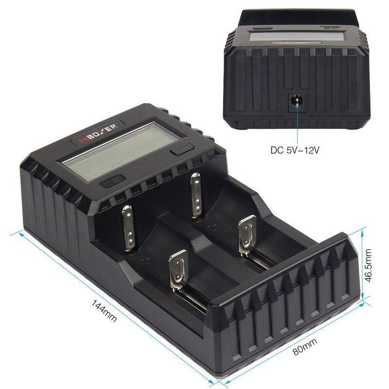 Miboxer C2-3000 LCD Display Rapid Smart Battery Charger For 18650 26650 Battery 2Slots US Plug