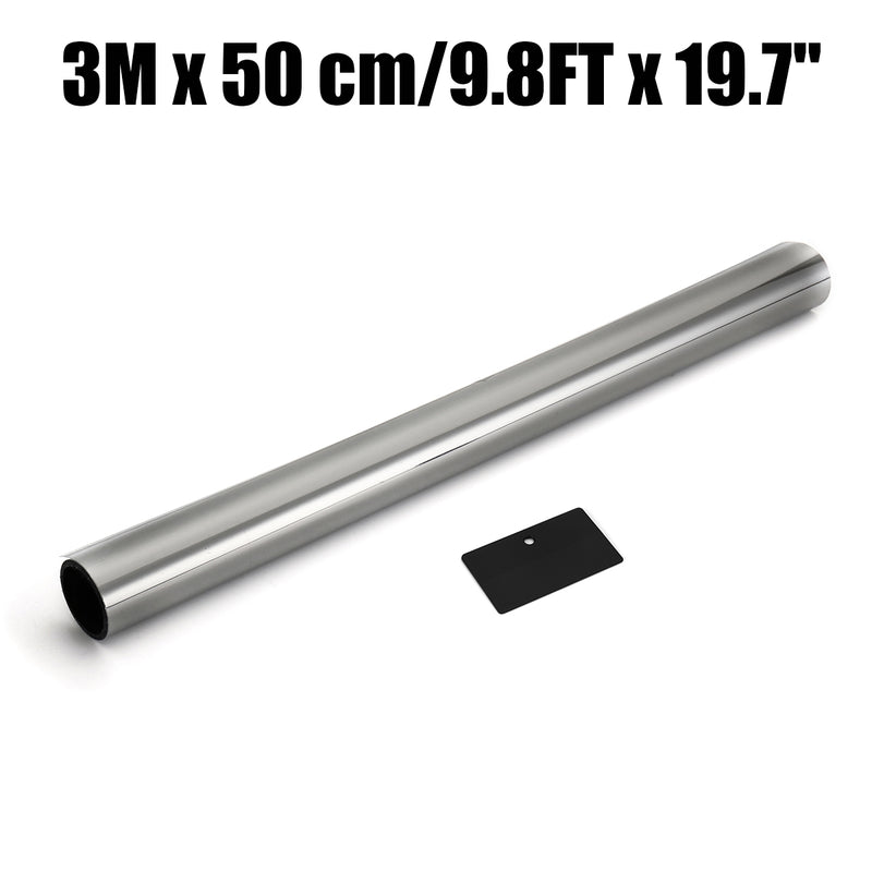 3Mx50cm / 5Mx50cm Chrome Silver Window Tint Film 15% VLT One Way Mirror Privacy