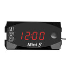 6V-30V 12V 24V 3 in 1 Digital LED Display Voltmeter Waterproof Multifunction Universal Motorcycle Thermometer Time Meter Gauge Meter