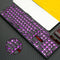 104 Keys Retro Round Keycaps Rainbow Three-color Backlight Gaming Keyboard