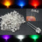 100PCS 5MM 6 Color Straw Hat LED Emitting Diodes Water Clear DIY Wide Angle Light