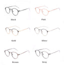 CASS BOJUERetro Literature Metal Spectacle Glasses Frame Flat Mirror Circular Light Weight Lens Rim