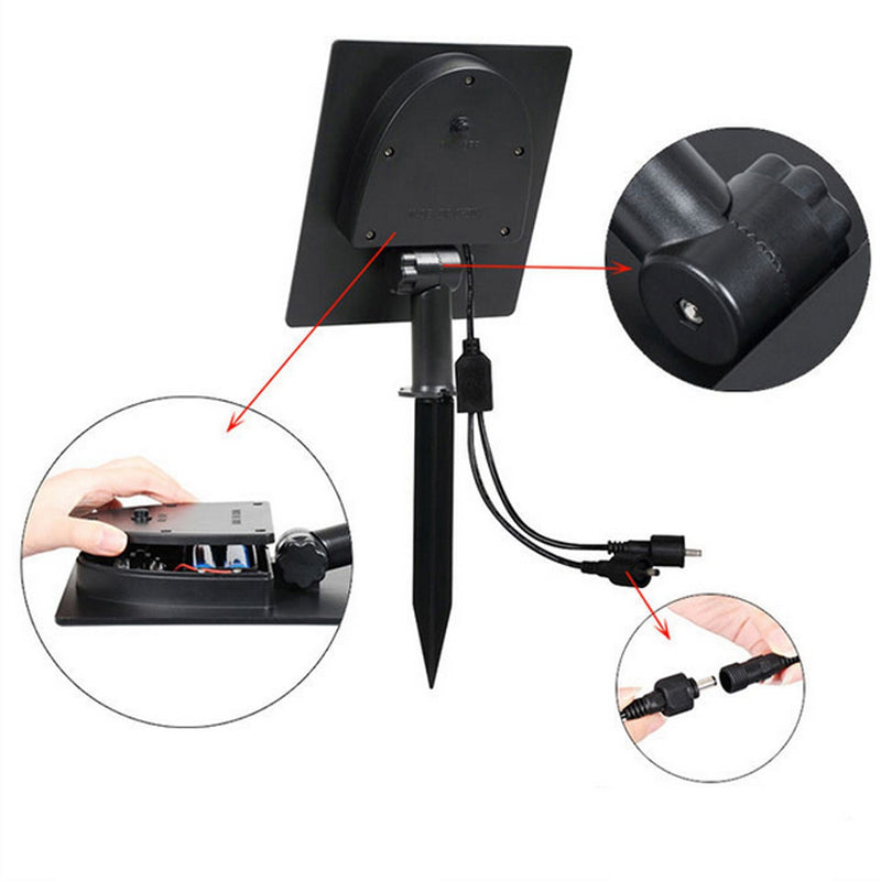 Solar Panel 2pcs LED Bulb Kit Waterproof  Light Sensor Outdoor Camping Tent Fishing Emergency Lamp