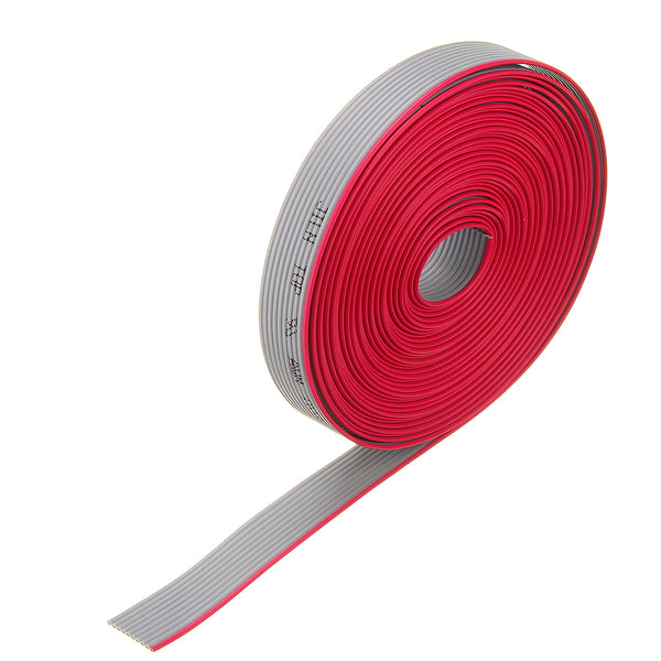 5pcs 5M 1.27mm Pitch 10 Pin 10P Grey Gray Flat Ribbon Data Cable Wire Connector AWG28 300V