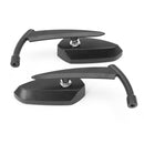 Motorcycle Rear View Side Mirror Black Blade 8mm 10mm For Harley Touring Cruiser