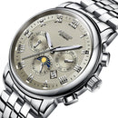 Aesop 9016G Full Steel Automatic Mechanical Watch 3ATM Waterproof Calendar Men Watch