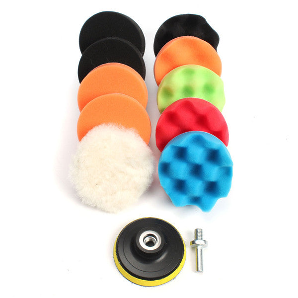 11pcs 3/5/6/7 Inch Waffle Buffer Polishing Pad Set For Car Polisher