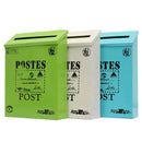 Antiqued Vintage Iron Sheet Mail Box Garden Wall-mounted Tin Box Letter Newspaper Post Box